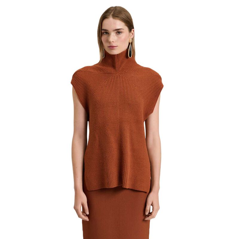 Veronika Maine Chunky Ribbed Knit Vest image number 4